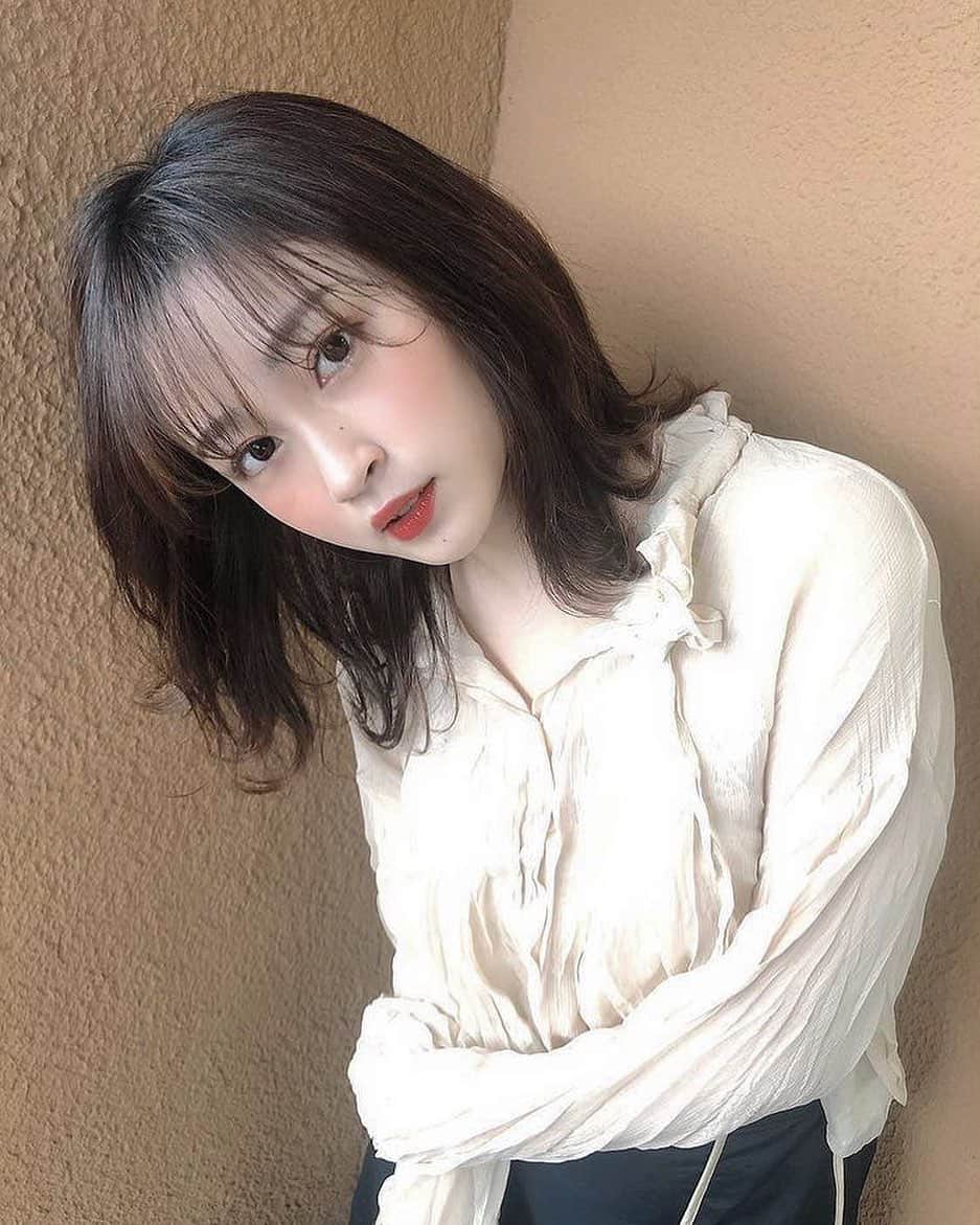 廣田佳菜子のインスタグラム：「この前髪の抜け感がさすが美容師さんですなぁ✂︎ @happiness__uruha   #サロンモデル#サロモ」