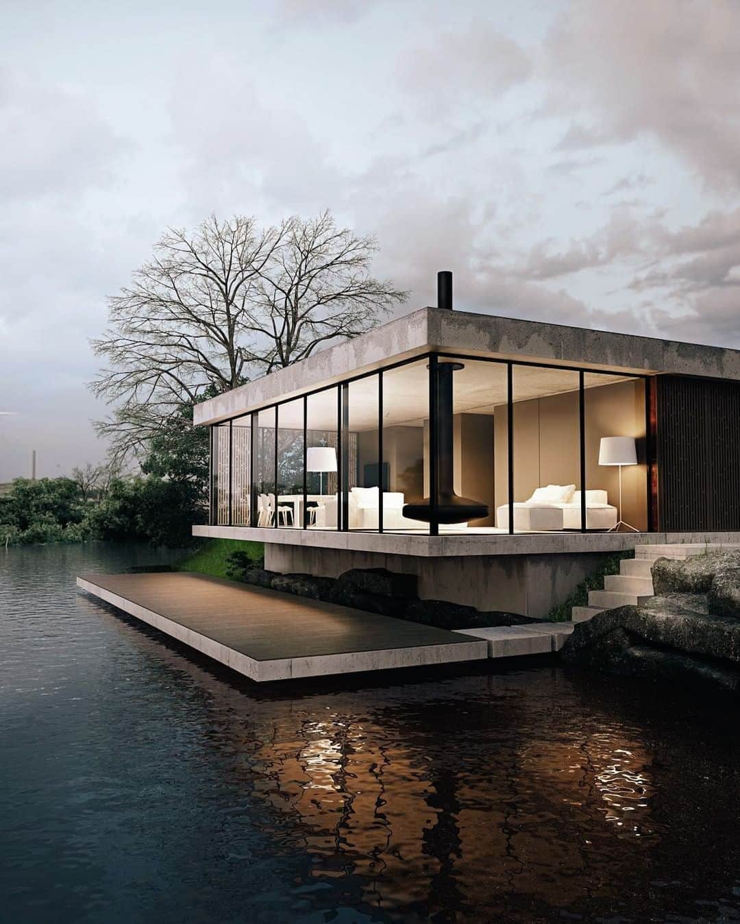 Architecture - Housesのインスタグラム：「⁣ LOUNGE House ⤵️⁣⁣ This residential house combines modernity and quality thanks to the use of materials such as concrete, glass and wood. ⁣ ⁣ Taking advantage of the beauty of the lake to configure the whole structure of the house has been a key factor in its design. Leave your thoughts below 👇👇⁣⁣ _____⁣⁣⁣⁣⁣⁣⁣⁣⁣⁣⁣ 📐  Illia Tovstonog + @makhno_design⁣ 📍Ukraine⁣ #archidesignhome⁣⁣⁣⁣⁣⁣⁣ _____⁣⁣⁣⁣⁣⁣⁣⁣⁣⁣⁣ #design #architecture #architect #arquitectura #luxury #architettura #archilovers ‎#architecturephotography #amazingarchitecture⁣ #lookingup_architecture #artdepartment #architecturallighting #house #archimodel #architecture_addicted #architecturedaily #arqlovers #Ukraine #KyivRegion #makhnoarchitects #makhno #design #arc_only #design_only #igukraine #igerskiev」