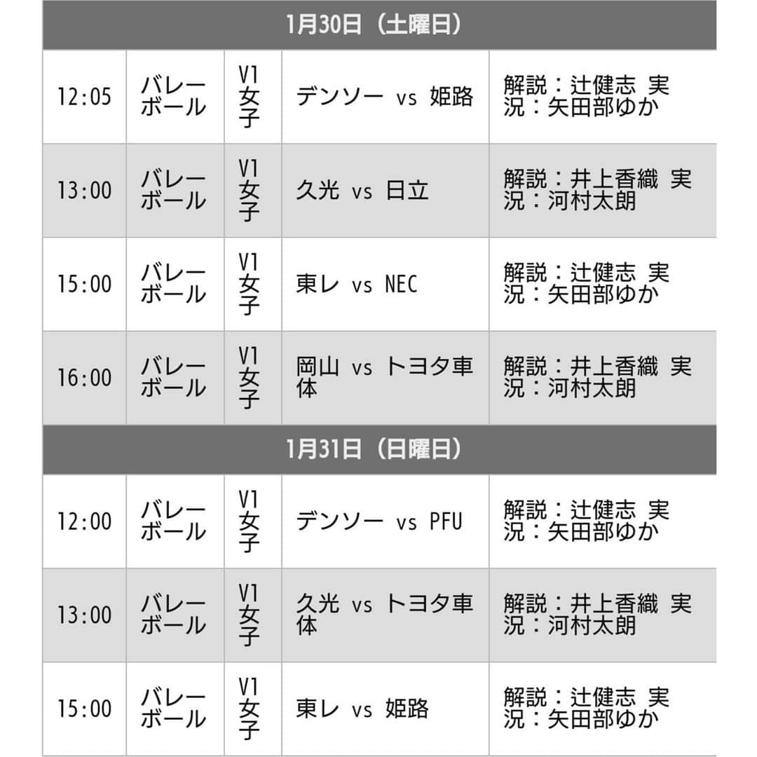 矢田部ゆかさんのインスタグラム写真 - (矢田部ゆかInstagram)「1/30-31🏐Vリーグ滋賀大会✨  DAZNで土日4試合の実況🎙 ウカルちゃんアリーナは4年ぶりでした😊  解説は今季ご一緒するのが2度目の辻健志さん🏐  会場はこんなに寒いの？🥶と…放送席も震えながらホッカイロが生命線でした😂  試合は熱くて面白かった🔥🔥  行きの新幹線で静岡では富士山がきれいに見えて、名古屋〜京都は雪で徐行運転、別世界でした😮  #Vリーグ #VLEAGUE #DAZN #解説 #辻健志さん #実況 #矢田部ゆか #今季担当34試合 #バレー実況通算247試合目」2月16日 0時45分 - yucaparis93