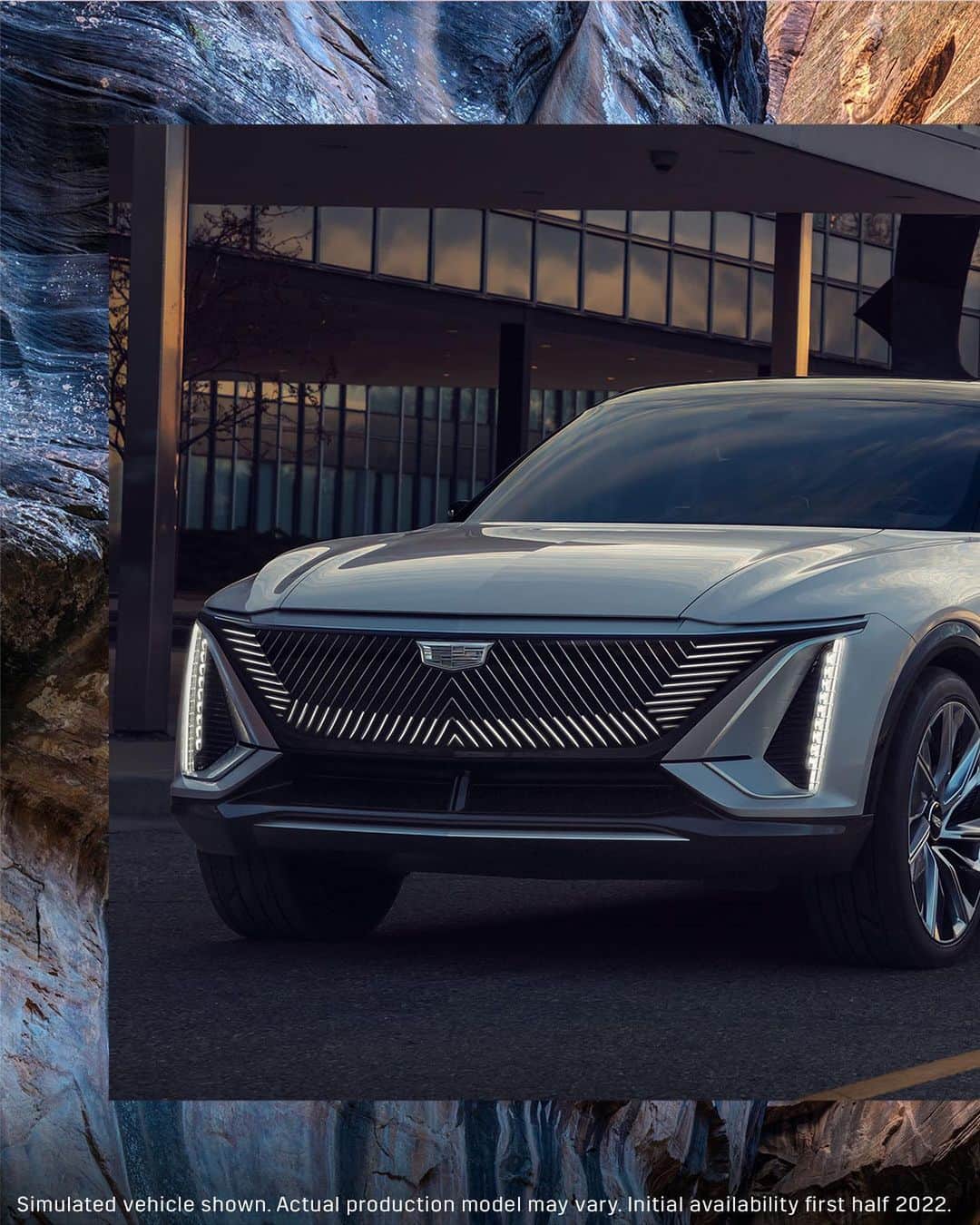 キャデラックのインスタグラム：「The future of Cadillac has a new rhyme. Click on the link in our bio and get a closer look at the all-electric Cadillac LYRIQ today.」