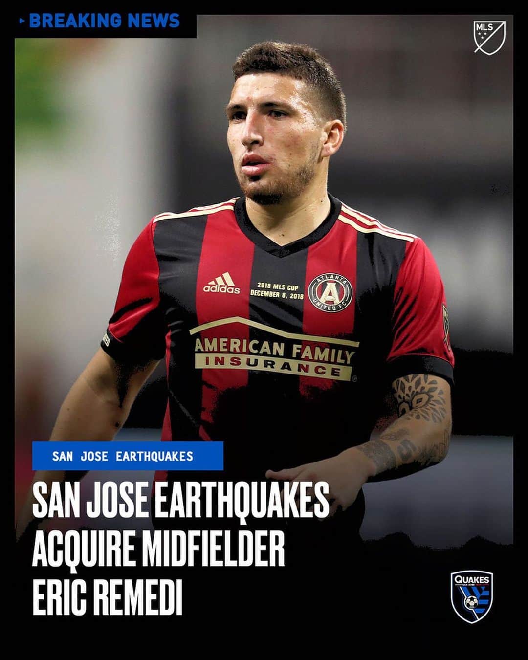 Major League Soccerのインスタグラム：「MLS Cup Champ @eric_remedi joins @sjearthquakes! 👀💙」