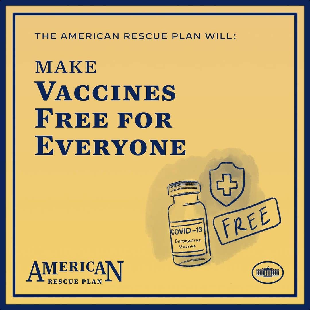 ジョー・バイデンさんのインスタグラム写真 - (ジョー・バイデンInstagram)「The American Rescue Plan will make vaccines free and accessible for everyone. We can't afford to wait. Congress needs to pass the American Rescue Plan.」2月16日 2時53分 - vp