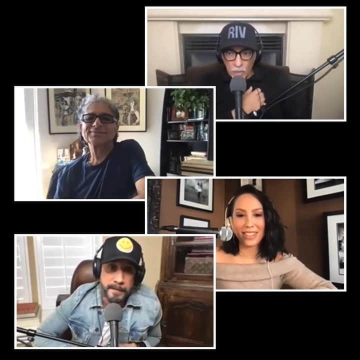 A.J.のインスタグラム：「Feeling very refreshed and inspired after our chat with the incredible alternative-medicine advocate and author, @deepakchopra on this week’s episode of the Pretty Messed Up podcast. Listen and subscribe by following the link in my stories!」