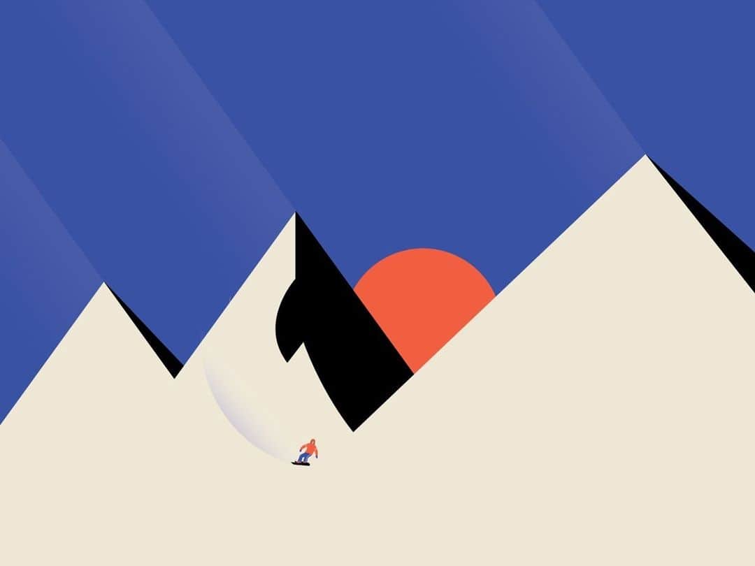 Dribbbleさんのインスタグラム写真 - (DribbbleInstagram)「Sunset by Jay Master ⠀ ⠀ #dribbble #design #illustration #illustrator #snowboarding」2月16日 15時40分 - dribbble