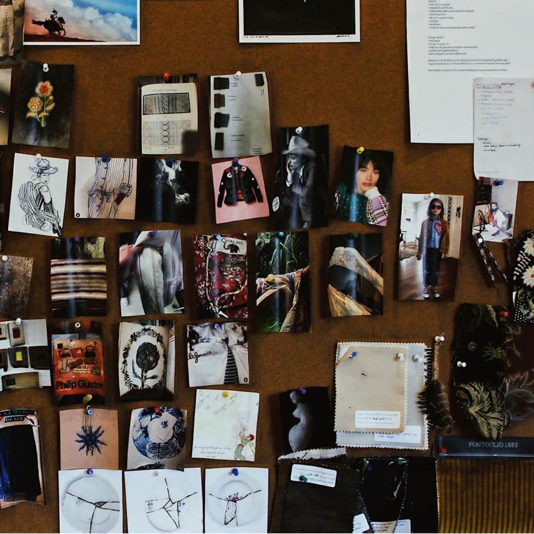 Nick Fouquetのインスタグラム：「This is the mood board for our FW22 headwear collection  and the next woman’s and men’s ready to wear collection with our amigo Federico Curradi. Although these moods and inspiration boards are very juxtaposed, they all weave a cohesive element that is true to the brand which is the feeling of craft and hand made. The FW22 headwear is a very Italian, aquatic, dreamy vibe that incorporates a lot of unique fabrics and hardware elements. The RTW is summer Cali LA vibes inspired by Miki Dora and Hollywood 60’s elite. Stay tuned 📻」