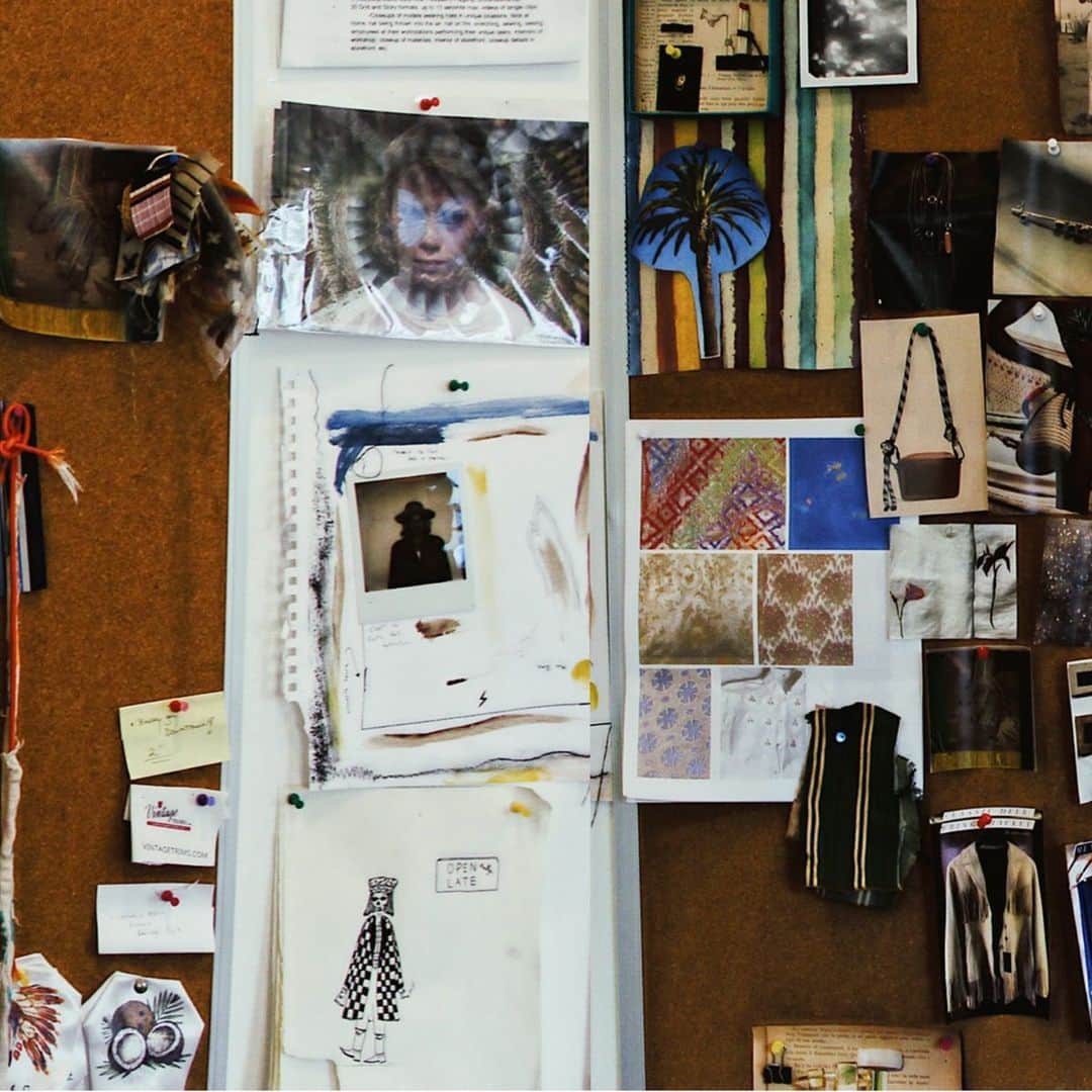 Nick Fouquetのインスタグラム：「This is the mood board for our FW22 headwear collection  and the next woman’s and men’s ready to wear collection with our amigo Federico Curradi. Although these moods and inspiration boards are very juxtaposed, they all weave a cohesive element that is true to the brand which is the feeling of craft and hand made. The FW22 headwear is a very Italian, aquatic, dreamy vibe that incorporates a lot of unique fabrics and hardware elements. The RTW is summer Cali LA vibes inspired by Miki Dora and Hollywood 60’s elite. Stay tuned 📻」