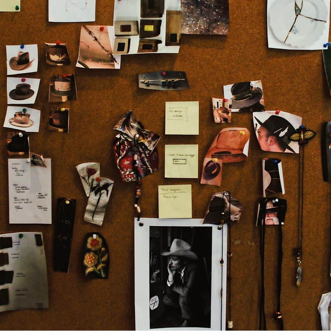Nick Fouquetのインスタグラム：「This is the mood board for our FW22 headwear collection  and the next woman’s and men’s ready to wear collection with our amigo Federico Curradi. Although these moods and inspiration boards are very juxtaposed, they all weave a cohesive element that is true to the brand which is the feeling of craft and hand made. The FW22 headwear is a very Italian, aquatic, dreamy vibe that incorporates a lot of unique fabrics and hardware elements. The RTW is summer Cali LA vibes inspired by Miki Dora and Hollywood 60’s elite. Stay tuned 📻」
