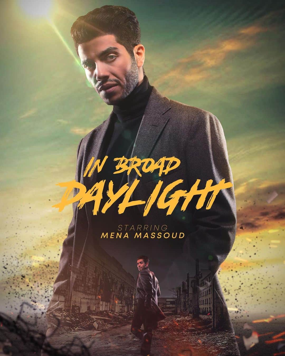 メナ・マスードのインスタグラム：「Check out the teaser poster for #InBroadDaylight. It’s been a dream of mine to head back to Egypt and act with some of the most talented artists in the world. Honored to be a part of this @signal.films_, @morcous_adel and @kareem_sorour_official. Awesome things to come!」