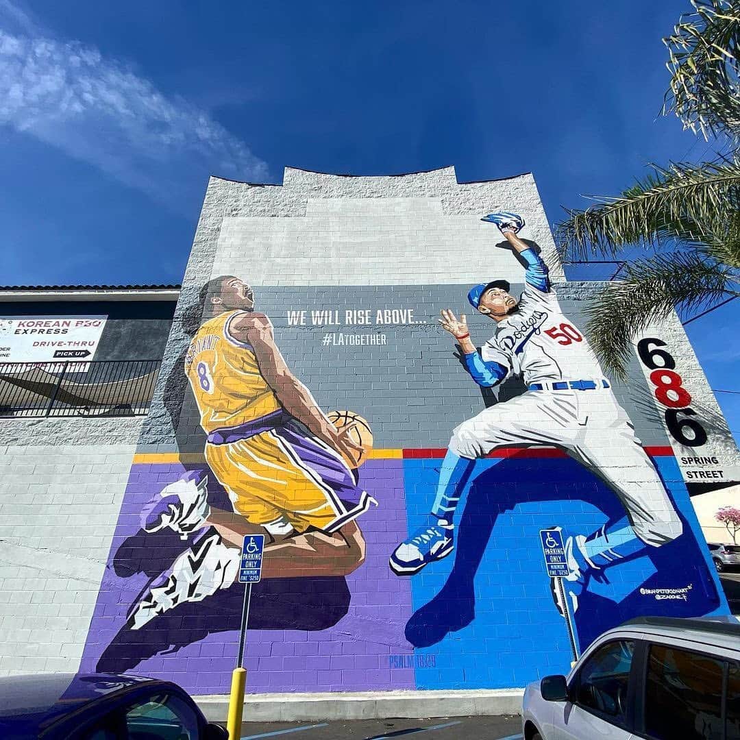 MLBさんのインスタグラム写真 - (MLBInstagram)「This Kobe and Mookie mural in LA is awesome 👏  (🎨 & 📷: @brianpetersonart, @zaoone)」2月16日 10時56分 - mlb