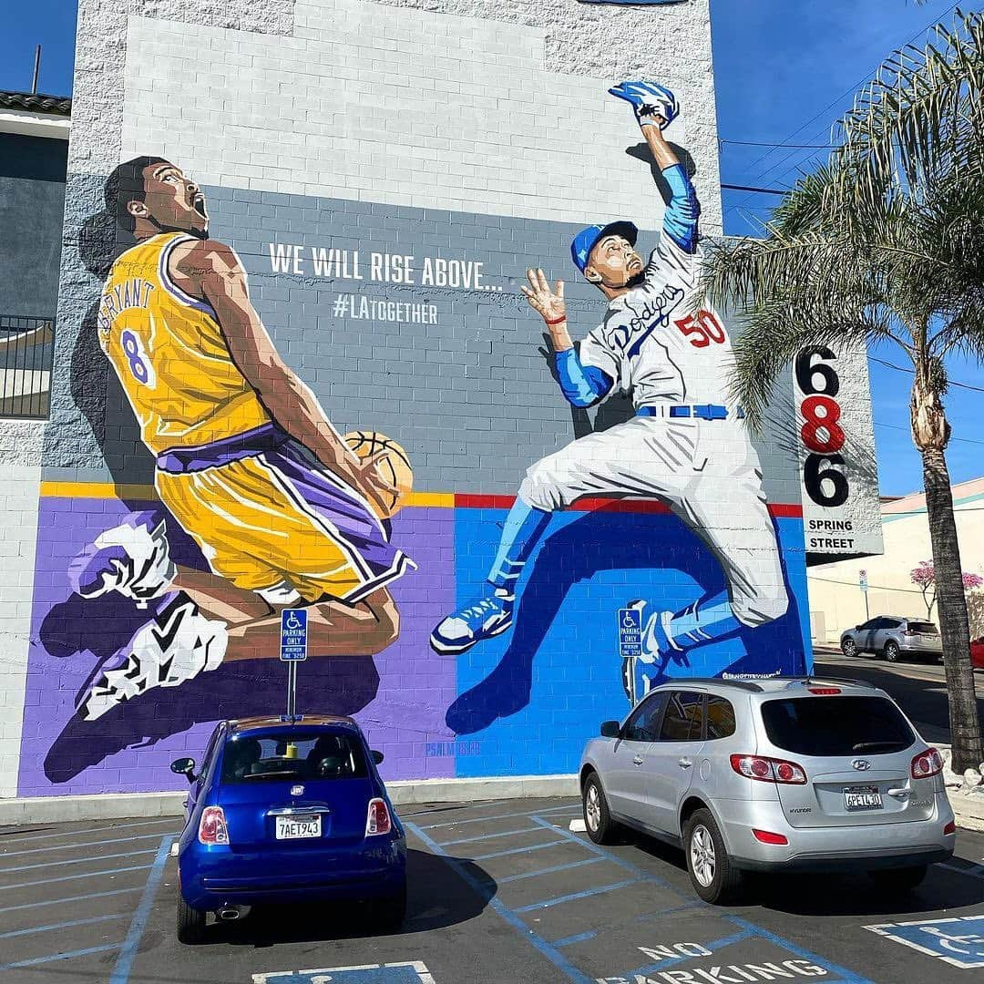 MLBさんのインスタグラム写真 - (MLBInstagram)「This Kobe and Mookie mural in LA is awesome 👏  (🎨 & 📷: @brianpetersonart, @zaoone)」2月16日 10時56分 - mlb