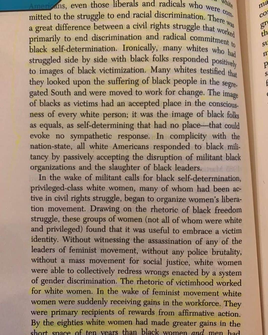 マット・マクゴリーさんのインスタグラム写真 - (マット・マクゴリーInstagram)「"Killing Rage: Ending Racism" by bell hooks # bell hooks is undoubtedly my favorite author when it comes to books about social justice. I am consistently astounded by her ability to write clearly and precisely about the ways that race, gender, and class intersect and provide obstacles to liberation. She rejects simplistic approaches and roots her feminist politics in love; not one that is made up of platitudes, which is not love but lies about the necessity and depth of the work to be done, but a love born out of the fierce pursuit of liberation.  # And the passage below makes me think about the ways that so many of us white folx are so comfortable sharing images of Black trauma because Black victimhood feels most comfortable to us. But when leaders of #BlackLivesMatter call for #DefundThePolice or abolishing prisons, we collectively find it so hard to get on board, let alone do the research and deep self-inquiry necessary to understand what these demands really mean. Needing to witness Black trauma to "fuel" our dedication to anti-racism is a symptom of white supremacy.  # "Militant resistance to white supremacy frightened white Americans, even those liberals and radicals who were committed to the struggle to end racial discrimination. There was a great difference between a civil rights struggle that worked primarily to end discrimination and radical commitment to black self-determination. Ironically, many whites who had struggled side by side with black folks responded positively to images of black victimization. Many whites testified that they looked upon the suffering of black people in the segregated South and were moved to work for change. The image of blacks as victims has an accepted place in the consciousness of every white person; it was the image of black folks as equals, as self-determining that had no place-that could evoke no sympathetic response. In complicity with the nation-state, all white Americans responded to black militancy by passively accepting the disruption of militant black organizations and the slaughter of black leaders."  # My Booklist: bit.ly/mcgreads (link in bio) #McGReads」2月16日 23時41分 - mattmcgorry