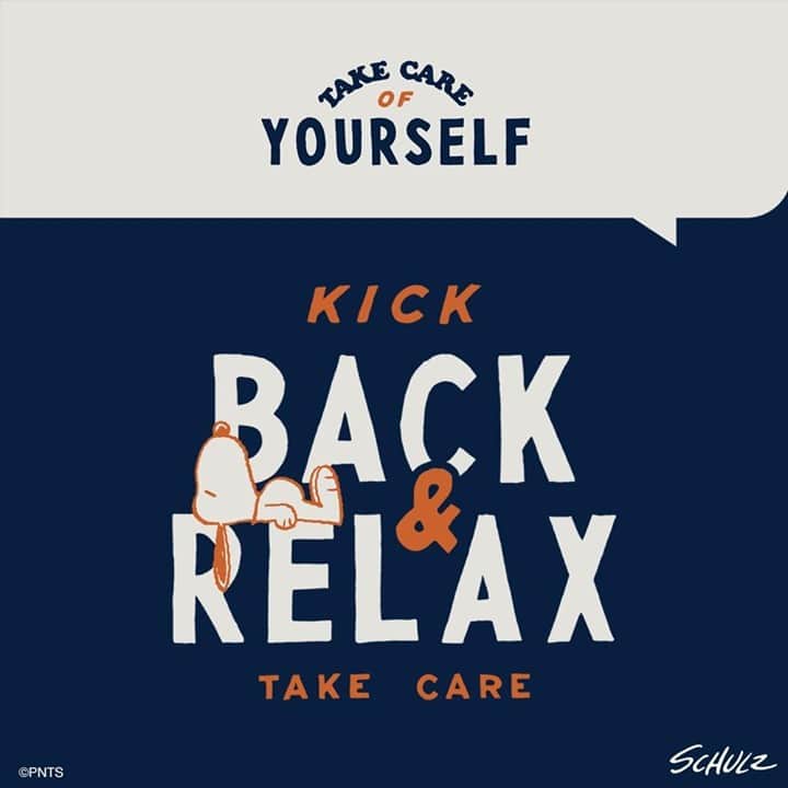 スヌーピーのインスタグラム：「Join the Peanuts gang on #TakeCareTuesday to take a moment to just kick back & relax. Show us how you #TakeCareTuesday by tagging @snoopygrams.  ... #TakeCareWithSnoopy #relax #takecareofyourself」