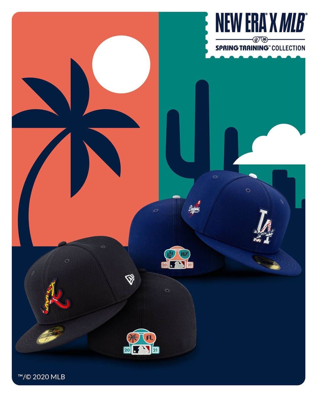 ニューエラ・キャップのインスタグラム：「Scout out the best look for a new season of baseball with the Official MLB Spring Training collection. Available at the link in bio 🌴🌵」
