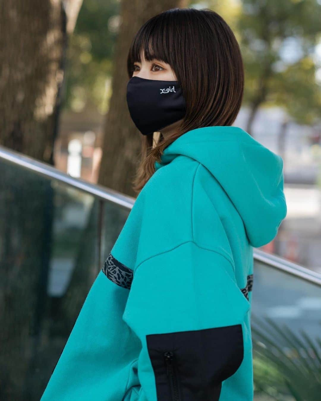 XGIRL_ootdのインスタグラム：「#xgirl_ootd @pyn0504 151cm X-girl HARAJUKU STAFF ・ -------------------------- ▪️X-girl MASK ¥1,500+tax . -------------------------- #xgirl #xgirljp #xgirlus #エックスガール #マスク #mask」