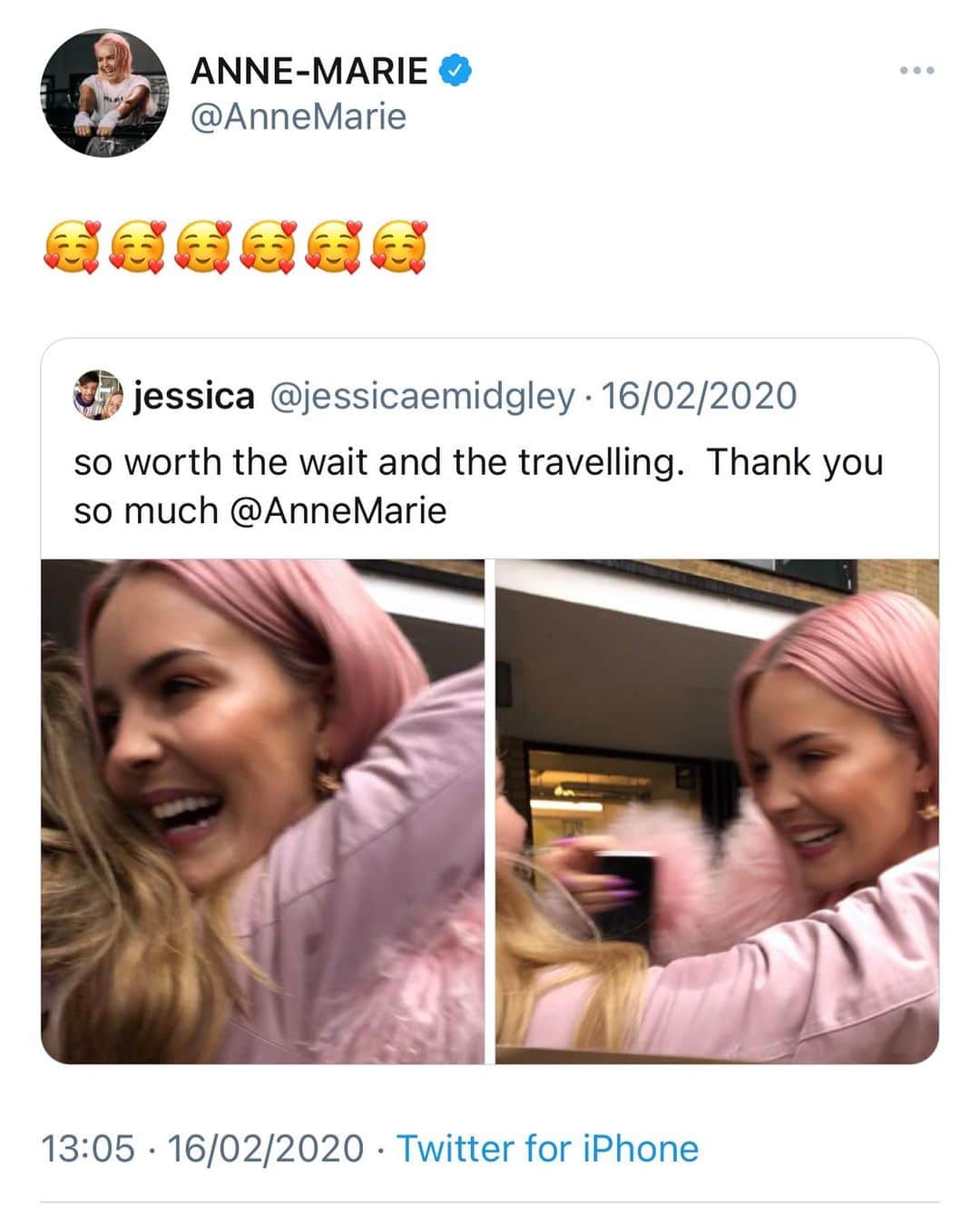 ペリー・エドワーズのインスタグラム：「it’s been a year since I met Anne-Marie 😭」