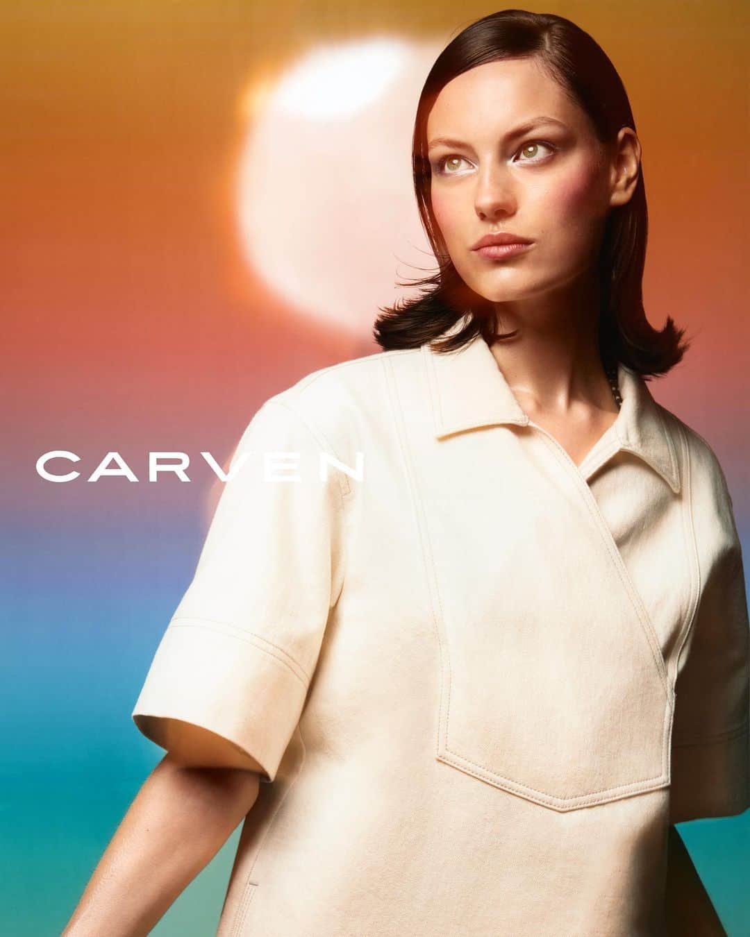 カルバンのインスタグラム：「#Carven Spring-Summer 2021 Collection  Artistic direction @olivierleone Photographer @carlijnjacobs Video @axelmorin_ Stylist @victoiresimonney Image @carlafrediani & @yoannetmarco Model @carolineknudsen_ Choreographer @ericvonchristison Hair @ramoneyluv Makeup @karinwesterlundd Manicure @beatrice_eni Set design @corentin_still Casting @ikki_casting Production @white_dot_prod Sound design @lauriedarmon  A pop-chic spirit, a movement between the strange and the casual, between the mysterious and the iconic, #Carven Spring-Summer 2021 Collection is now available in stores and on www.carven.com   #CARVENSS21」