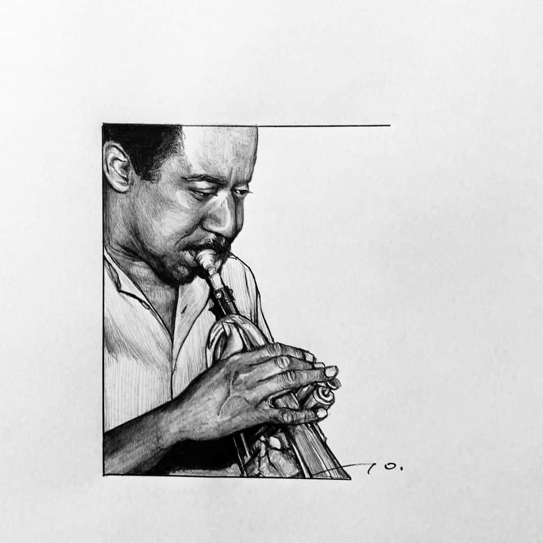 逢坂庵さんのインスタグラム写真 - (逢坂庵Instagram)「sketch0217 ・ ・ #jazz #jazzart #bluemitchell #trumpet #hardbop #illustration #illustagram #pencilart #portraitsketch #monochrome #artwork #ジャズ #ブルーミッチェル #トランペット #ジャズトランペット #イラスト #イラストグラム #鉛筆画 #人物画 #素描 #モノクロイラスト #ジャズ好きな人と繋がりたい」2月16日 19時06分 - ohzaka_an