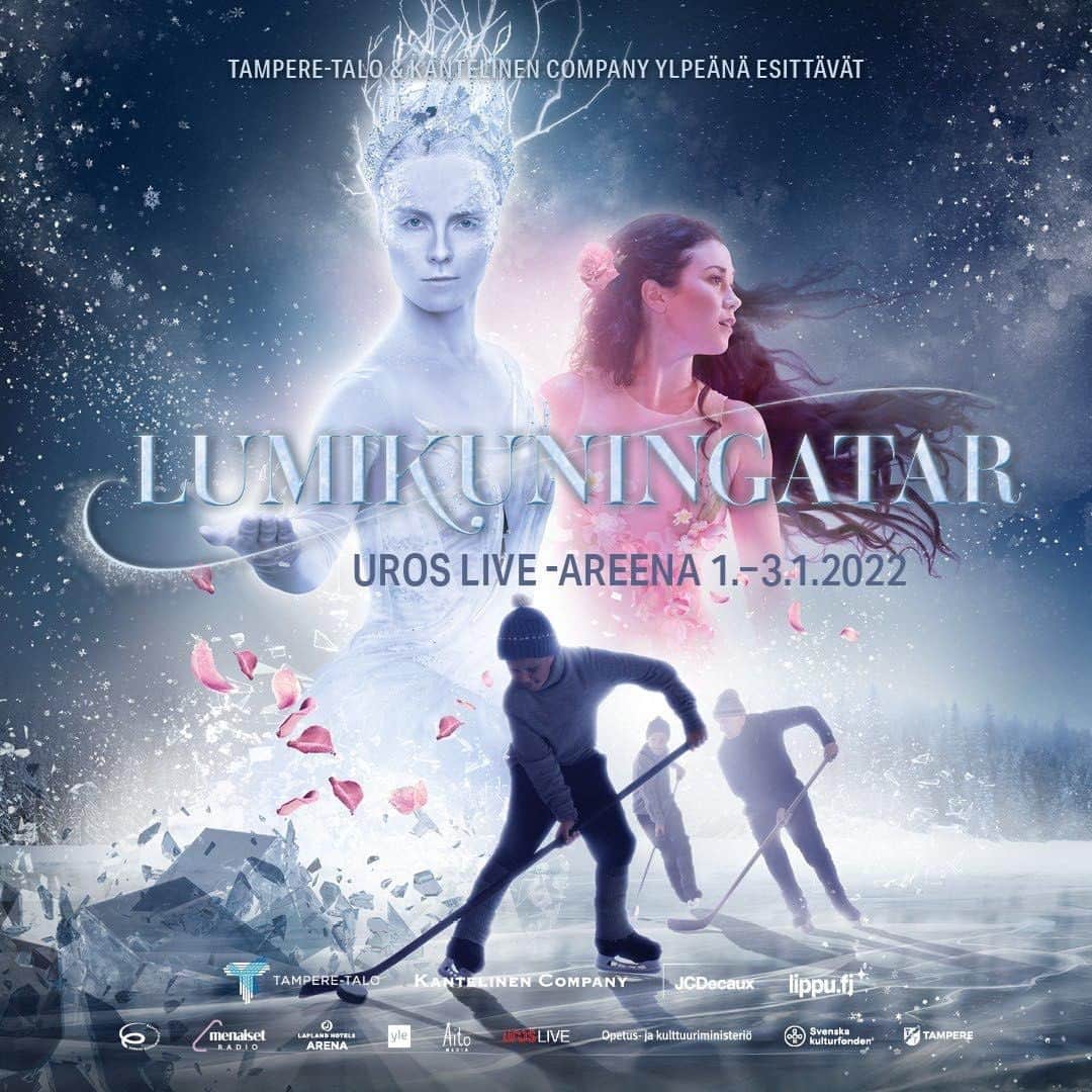 キーラ・コルピのインスタグラム：「🗣 IHANAAA vihdoin tätä saa hehkuttaa! LUMIKUNINGATAR-tarina tulee ekaa kertaa Suomessa jäälle tammikuussa 2022!!! 🇫🇮  Mukana jääshow’ssa huikeita taitoluistelulegendoja kuten Laura Lepistö, Susanna Rahkamo, Petri Kokko, Mila Kajas ja muodostelmajoukkue Marigold IceUnity. Ja mä pääsen esittämään itse lumikuningatarta😭🙏🏼❄️👑  Mukana show’ssa myös mahtavia jääkiekkoilijoita: Niklas Hagman, Marko Anttila, Jenni Hiirikoski ja Pekka Saravo.  Sydän meinaa pakahtua ylpeydestä ja ilosta, että näin ainutlaatuinen, kansainvälisen tason jääurheilun ja taiteen suurtuotanto saadaan Suomeen, ja vieläpä mun kotikaupunkiin Tampereelle.  Lipunmyynti avautuu ensi maanantaina. Kannattaa tsekata www.lumikuningatar.fi.  Jee jee jee! Ja vielä kerran JEEEE! 💥💥💥」