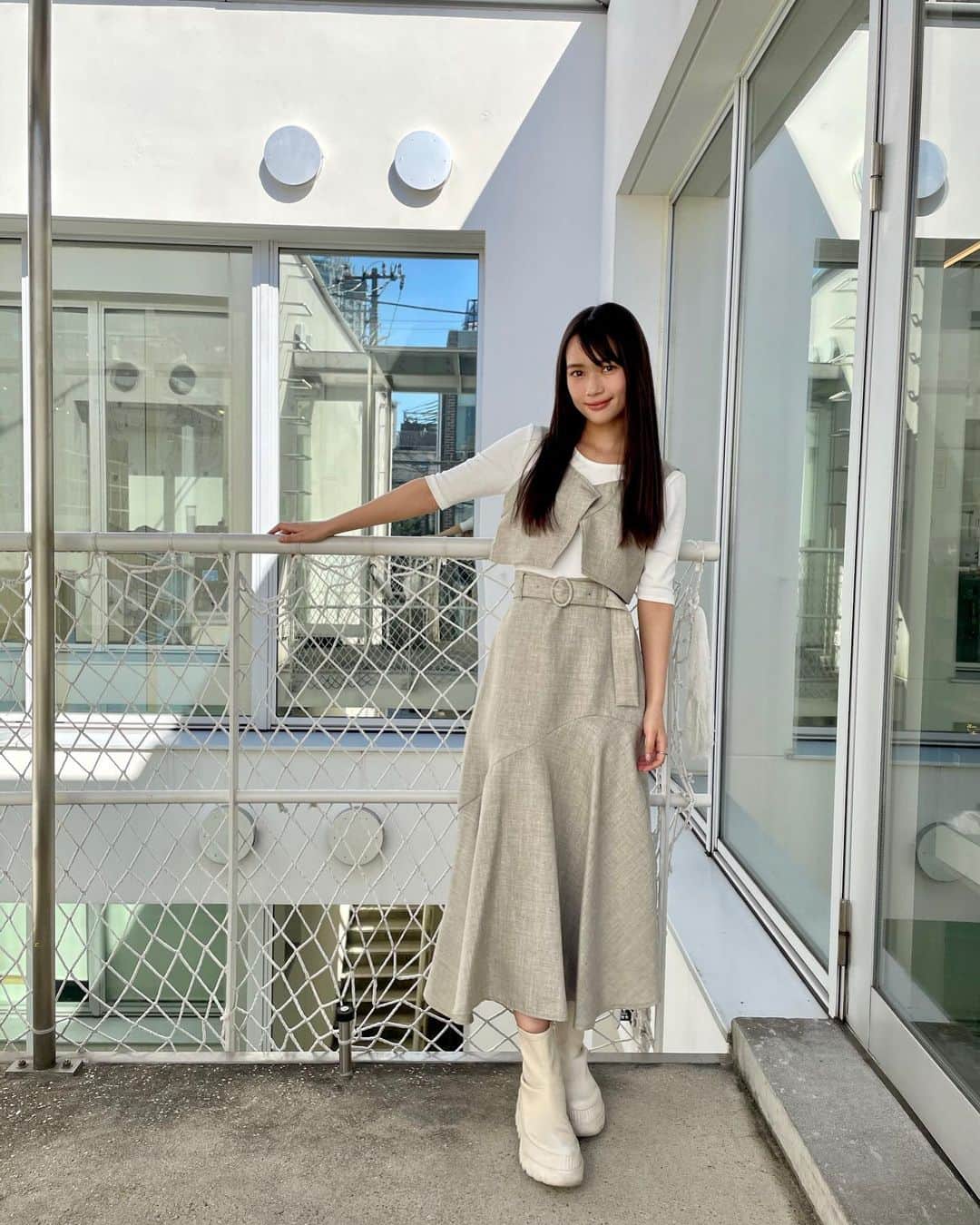 新井舞良のインスタグラム：「@murua_official のかわいいセットアップ👶🏻❤️ 春服かわいいから、着るの楽しみ！」
