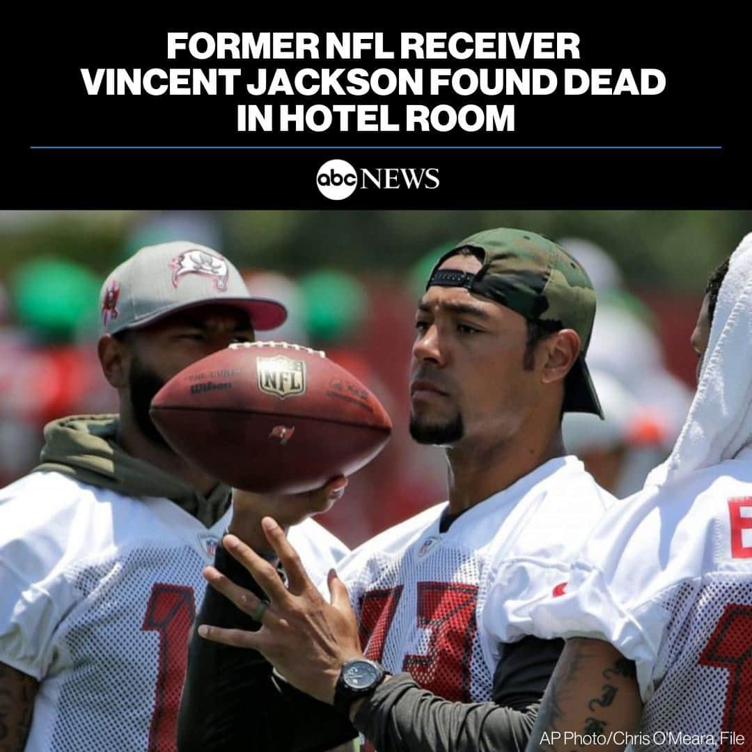 ABC Newsさんのインスタグラム写真 - (ABC NewsInstagram)「Former NFL wide receiver Vincent Jackson was found dead at a Florida hotel room, days after authorities spoke with him as part of a welfare check, according to the Hillsborough County Sheriff’s Office. MORE AT LINK IN BIO. #nfl #vincentjackson」2月16日 22時33分 - abcnews