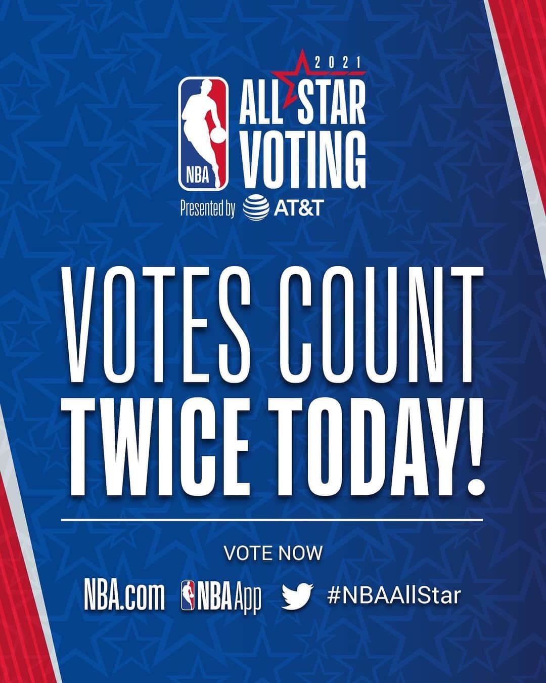 NBAさんのインスタグラム写真 - (NBAInstagram)「It’s the last day to vote AND your vote counts twice today!  🗳 link in bio 🗳 *voting ends 11:59pm/et」2月16日 22時56分 - nba