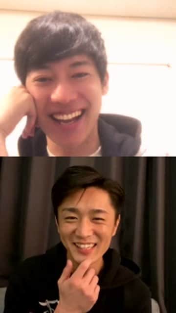 松阪ゆうきのインスタグラム：「真田ナオキくんが 急遽コラボ参戦してくれました😎  一日だけアーカイブ残しますねー😁ご覧くださった皆さまありがとうございました♪   また近くお酒🍶飲める時にもやりまする。ゆうき♪」