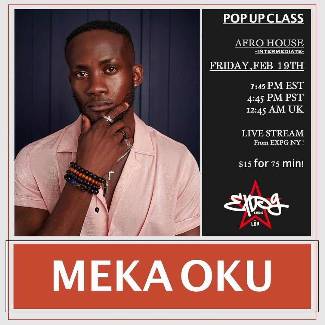 EXILE PROFESSIONAL GYMのインスタグラム：「Are you ready for upcoming heat😍😍😍!!!! Friday, Feb 12th 7:45 pm EST  Who’s back....?YAAAS! Your favorite @meka_oku is back!!!!😍😍🔥🔥🔥🔥🔥🔥🔥🔥🔥🔥🔥 You won’t wanna miss his class!! 😍😍😍😍 . 😍😍😍😍😍😍😍😍😍😍  . . 😍😍😍😍👏🏽👏🏽👏🏽👏🏽👏🏽👏🏽 . Registration is open !!! . How to book🎟 ➡️Sign in through MindBody (as usual) ➡️15 minutes prior to class, we will email you the private link to log into Zoom, so be sure to check your email! ➡️Classes will start on time, so make sure you pre register, have good wifi and plenty of space to safely dance! . . Zoom Tips🔥 📱If you plan to use your phone, download the Zoom app for the best experience. 🤫Please use the “mute” button when you are not speaking to prevent feedback. 💃You do not have to join displaying your video or audio, but we do encourage it so teachers can offer personalized feedback and adjustments. . 🔥🔥🔥🔥🔥🔥🔥🔥🔥 . #expgny #onlineclasses #newyork #dancestudio #danceclasses #dancers #newyork #onlinedanceclasses」