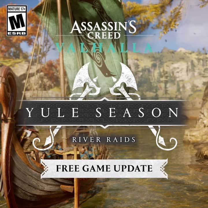 アサシン クリードのインスタグラム：「River Raids are here, drengr, and it’s time to go a-viking! An ally and ship await in Ravensthorpe.  Full details here:  >> http://assassinscreed.com/riverraidsupdate   “Then horn resounds the mighty hall  For those who fight, for those who fall  For those who fight, for those who fall!”」