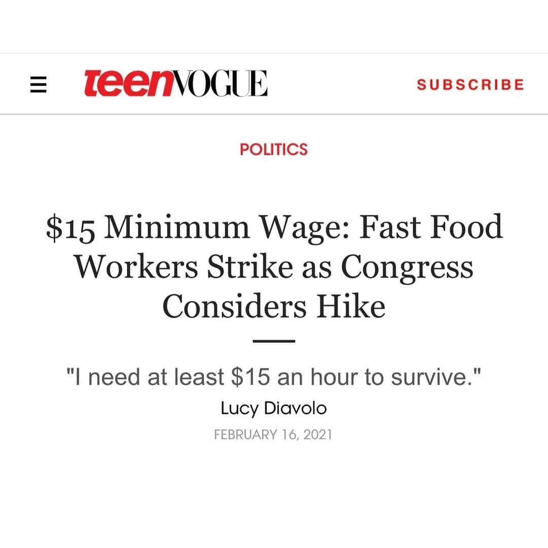 バーニー・サンダースさんのインスタグラム写真 - (バーニー・サンダースInstagram)「I stand in strong solidarity with fast food workers all over this country who are going on strike today to demand $15 an hour and a union. The Senate must raise the minimum wage to $15 an hour with 51 votes this year. We have got to end the crisis of starvation wages in America.」2月17日 2時49分 - berniesanders