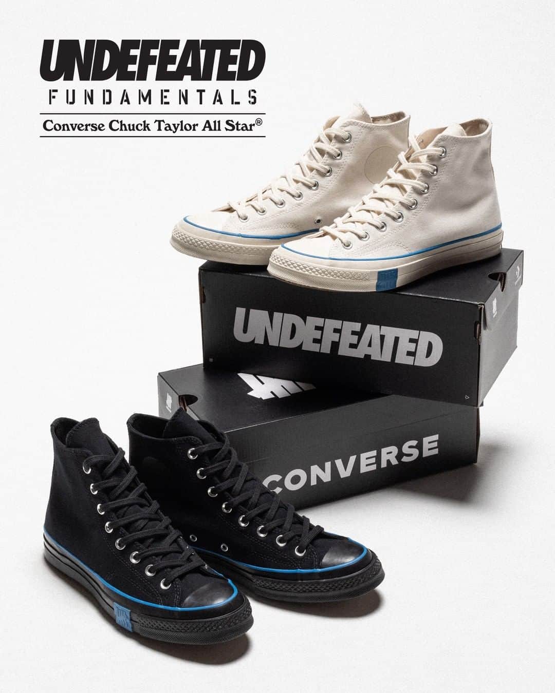 UNDFTDさんのインスタグラム写真 - (UNDFTDInstagram)「UNDEFEATED FUNDAMENTALS CONVERSE  Our latest “Fundamentals” Chuck Taylor takes on a traditional overall approach built off the original 1970s design, with a premium canvas upper and slightly modified with a subtle embossed 5-strike on the midsole and UNDEFEATED taping down the back of the shoe.  The UNDEFEATED FUNDAMENTALS CONVERSE Chuck 70 will be available in Parchment and Black, Friday 2/19 exclusively at all UNDEFEATED CHAPTER Stores and Undefeated.com」2月17日 2時55分 - undefeatedinc