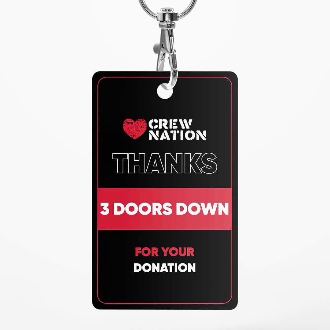 3 Doors Downのインスタグラム：「Live shows would not possible without the crew members behind the scenes. We are pleased to announce that The Better Life Foundation has made a donation to the #CrewNation Fund. This fund supports live music crew members across the world who were impacted by rescheduled and cancelled shows due to the pandemic. To find out more about ways to get involved, donate, buy merchandise or apply for relief, head to the link in our bio.」