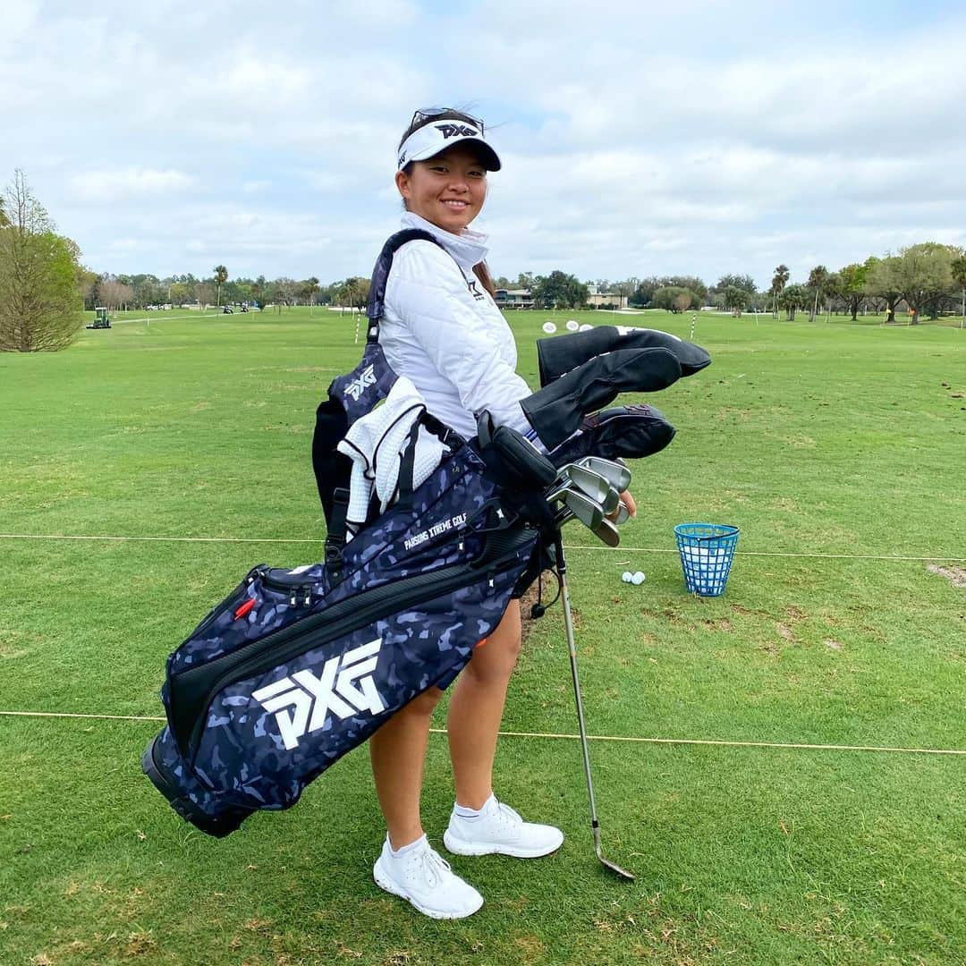 メーガン・カンのインスタグラム：「Excited to announce with you all that I’ve joined the @pxg troops! Been playing these clubs since they just about came out and they just keep getting better every year.  Let’s get after it ladies and gents. #PXGTroops #Gen4 #GoGetYours #StayHappy」