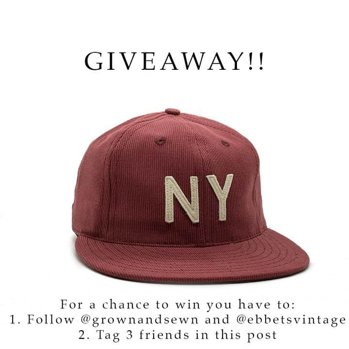 グロウン＆ソーンのインスタグラム：「GIVEAWAY ALERT!  4 hats means 4 chances to win.  We will pick 2 winners from each post our post here, and the one Ebbets posted!  For a chance to win you have to: 1. Follow @grownandsewn and @ebbetsvintage 2. Tag 3 friends in this post and in @ebbetsvintage post.  Winners will be drawn on Monday Feb 22.」