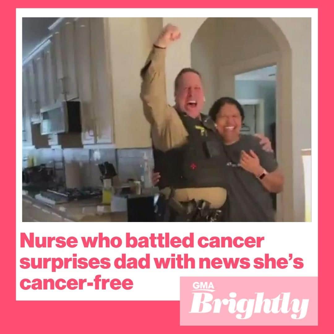 Good Morning Americaさんのインスタグラム写真 - (Good Morning AmericaInstagram)「Victoria Glosson battled cancer for more than a year-and-a-half while in nursing school before finding out this week that she’s cancer-free. As a Valentine’s Day gift, she decided to surprise her dad, Sheriff Barry Glosson, with the big news of her recovery. His reaction will make your day. LINK IN BIO. ❤️ (via @gmabrightly)⁠ ⁠」2月17日 6時10分 - goodmorningamerica
