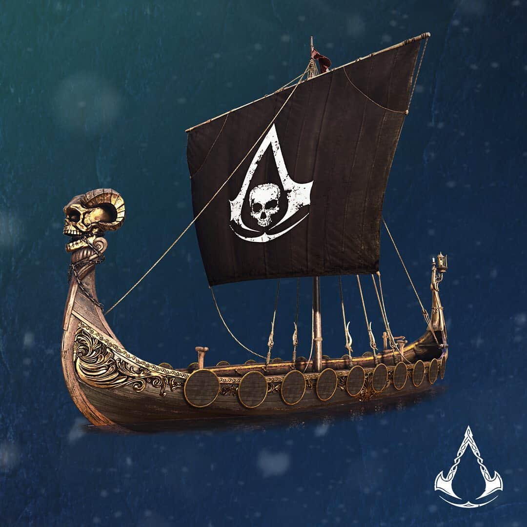 アサシン クリードのインスタグラム：「⚔☠ From February 16th to 23rd, get new Rewards for Assassin's Creed Valhalla by completing the River Raid Challenges in @UbisoftConnect.  🔓 Unlock Jackdaw naval items, lead fiery raids with your customized longship and earn your place in Valhalla! . . #Ubisoft #UbisoftConnect #AssassinsCreed #AssassinsCreedValhalla #Valhalla #videogames」
