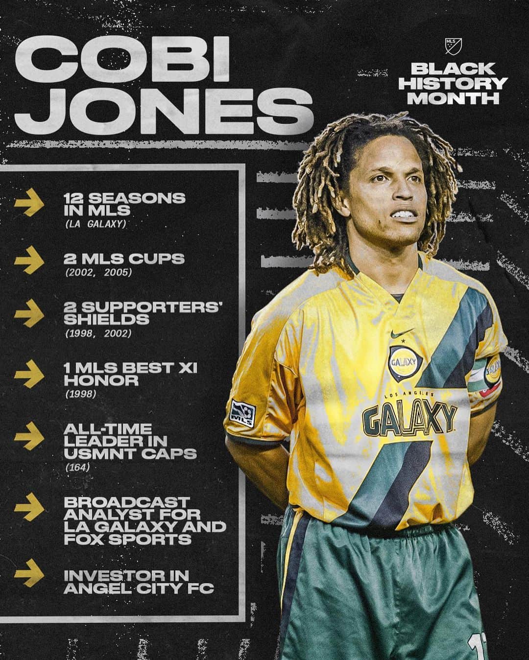 Major League Soccerのインスタグラム：「MLS and #USMNT legend: @cobijones13   Throughout #BlackHistoryMonth, we’re celebrating Black players who are leaving their mark on MLS and the global game both on and off the field.」