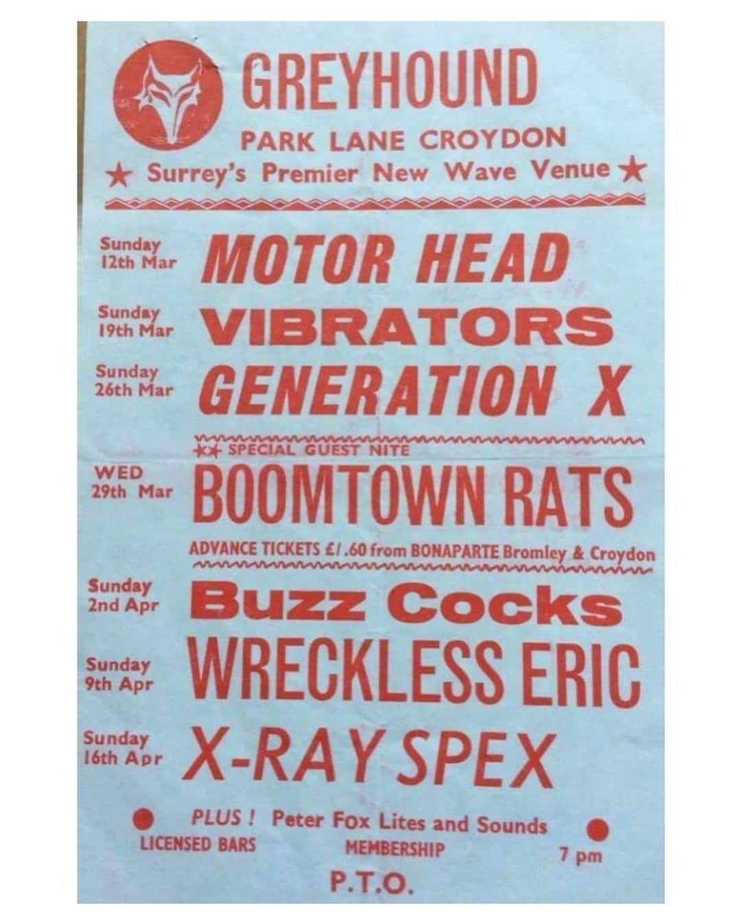 ビリー・アイドルさんのインスタグラム写真 - (ビリー・アイドルInstagram)「Some #GenerationX flyers from 1977 at the Greyhound in Croydon #SouthLondon 🇬🇧」2月17日 8時19分 - billyidol