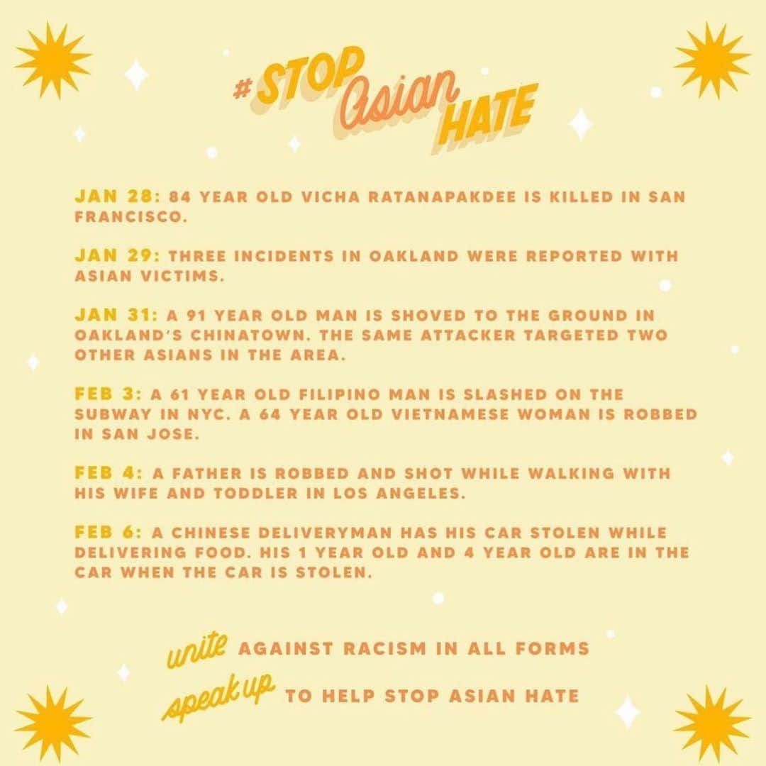 ジェンマ・チャンさんのインスタグラム写真 - (ジェンマ・チャンInstagram)「#StopAsianHate. Thank you to everyone who has spoken out. If you witness something please don’t be silent, even (and especially) when the news cycle moves on. Unite against all forms of racism. Some accounts to follow for more info and ways to help @stopaapihate @hateisavirus_ @acttochange @nextshark @aapiwomenlead  ... Slides by @haveanicedayy_ @annie_wu_22 @kimsaira」2月17日 8時35分 - gemmachan