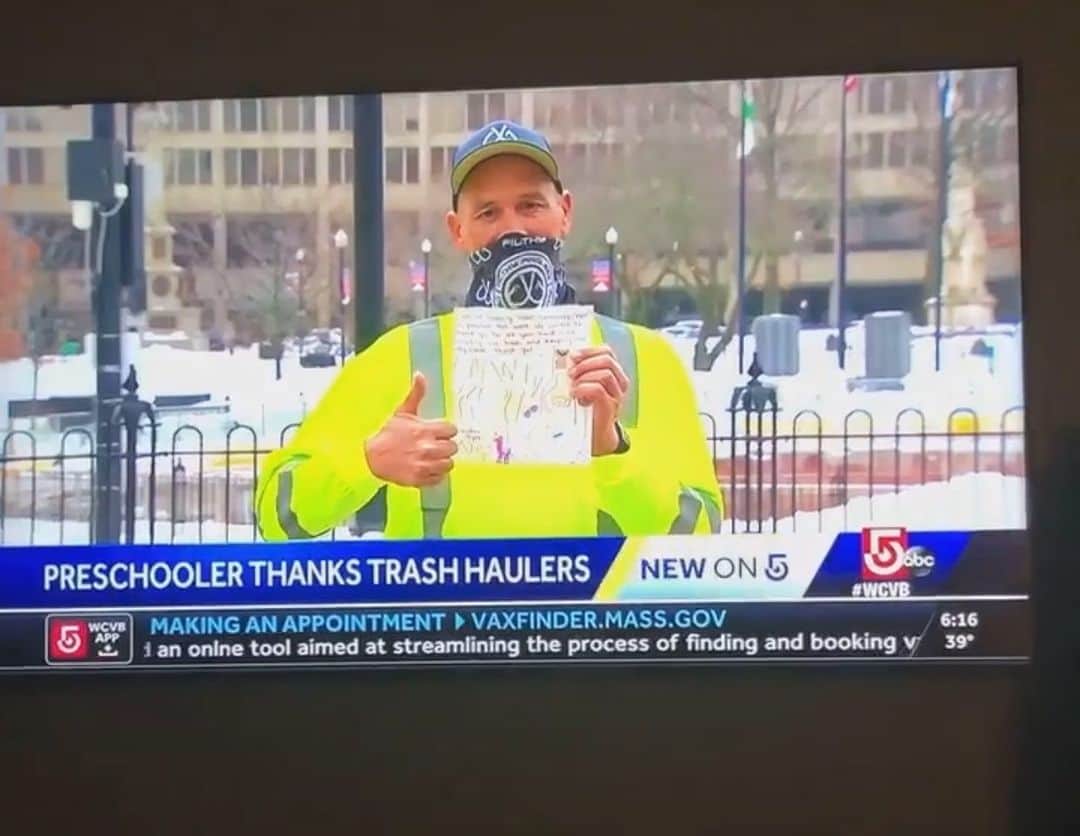 Filthy Anglers™のインスタグラム：「My phone literally just blew up, thanks to everyone who just scared me to death with all the texting at once! Our good buddy @butchblanchard was featured on a popular local news station in Massachusetts. Love seeing our gear on tv, doesn’t get old! Butch being Butch, of course he had his Filthy gear on! He was featured on a story after receiving a kind note from a little buddy on his trash route, thanking him for what he does to keep the city clean. Thank you Butch for all you donand representing this brand so well, I’m sure sales are flying in now! Congrats buddy you are Certified Filthy - wait your a sanitation worker this all makes so much sense now?! 😉 ya Filthy Animal. www.filthyanglers.com #fishing #filthyanglers #basssfishing #outdoors #nature #fish #hunting #thankyou #anglerapproved #bassfishing #bugbass #channel5 #boston」