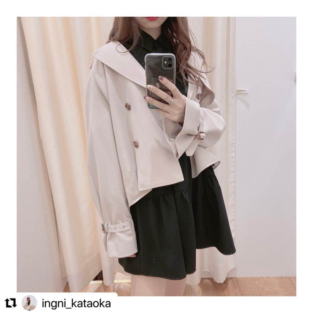 INGNI STOREさんのインスタグラム写真 - (INGNI STOREInstagram)「#Repost @ingni_kataoka 162cm ・・・ . . . ☑︎1211-630121 ショートトレンチコート ¥4,900+tax . 春の定番アウターのトレンチコートが 今年はショート丈になっていち早く登場✨ ふんわりとしたシルエットで 可愛らしい印象になる1枚です。 . 短い丈間はボトムを選ばす コーデの幅を広げてくれます☺️ . . . . #ingni #instagood #ootd #shopstaff #fashion #summer #autumn #love #beauty #tokyo #イング #コーディネート #コーデ #ショップ店員 #夏服 #デート服 #トレンド  #ファッション #プチプラ #秋服 #冬服 #かわいい #いいね #インスタ映え #今日のコーデ #東京 #渋谷 #ショートトレンチコート #トレンチコート」2月17日 19時00分 - ingnistore