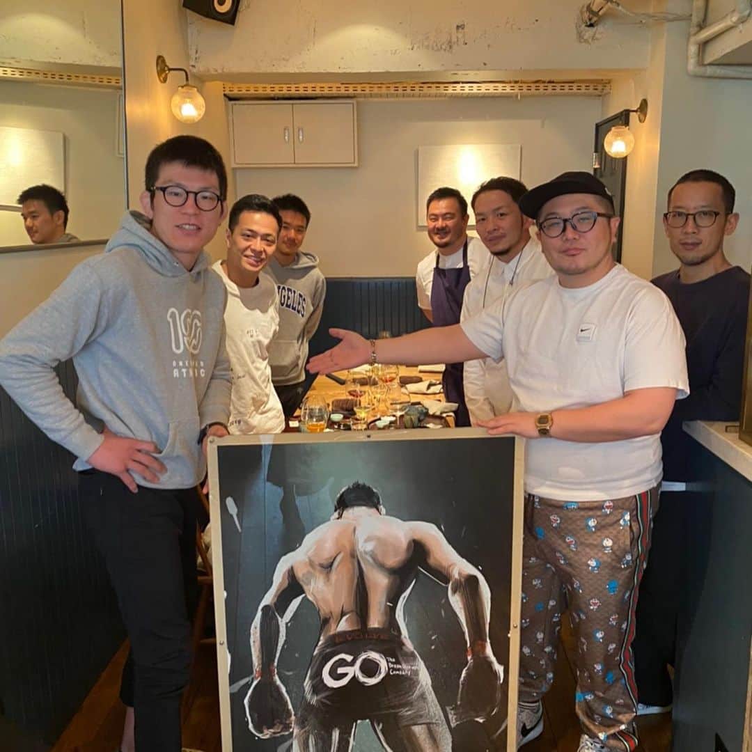 青木真也のインスタグラム：「試合のお疲れ様会でsıoで朝ディナー🍽#青木真也 #shinyaaoki」
