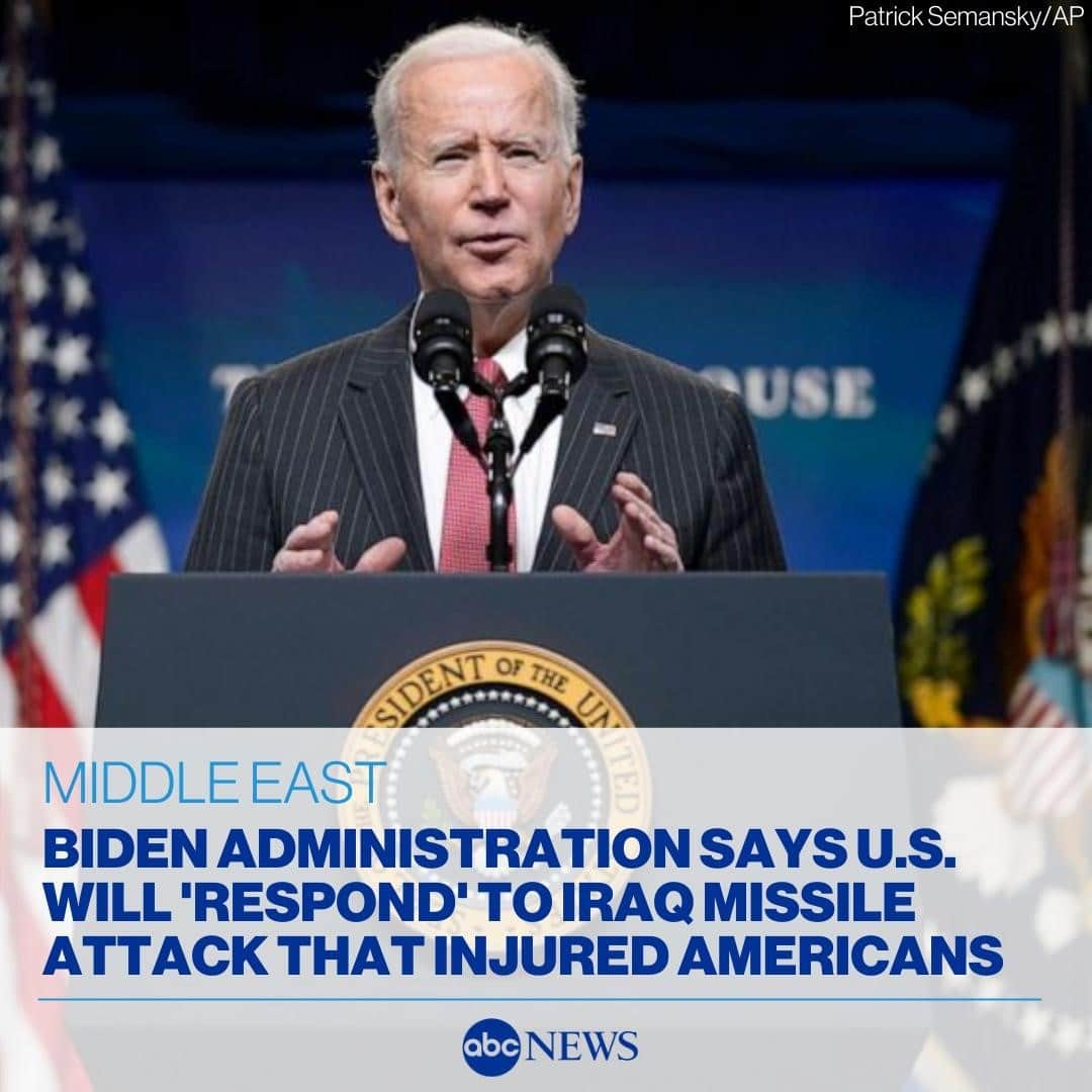ABC Newsさんのインスタグラム写真 - (ABC NewsInstagram)「The Biden administration said it is still assessing who is responsible for a rocket attack that injured five Americans and killed one foreign contractor working for the U.S. in Iraq.⁠ ⁠ But it reserves "the right to respond at the time and place of our choosing," according to the White House and State Department, amid questions about Iran's role in another attack on U.S. forces in its neighboring country.⁠ ⁠ Read more at link in bio.」2月17日 12時01分 - abcnews