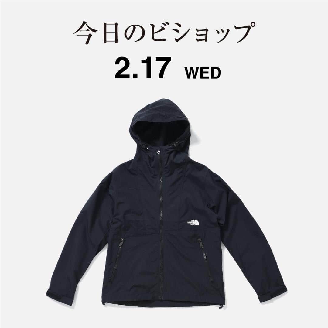 のインスタグラム：「『今日のビショップ』 2月17日(水)  - THE NORTH FACE - COMPACT JACKET ¥13,000 +tax  『今日のビショップ』はHPでもご紹介しております。 @bshop_official≫OFFICIAL SITE≫今日のビショップ  #今日のビショップ #thenorthface　 #21SS #bshop  @bshop_official」