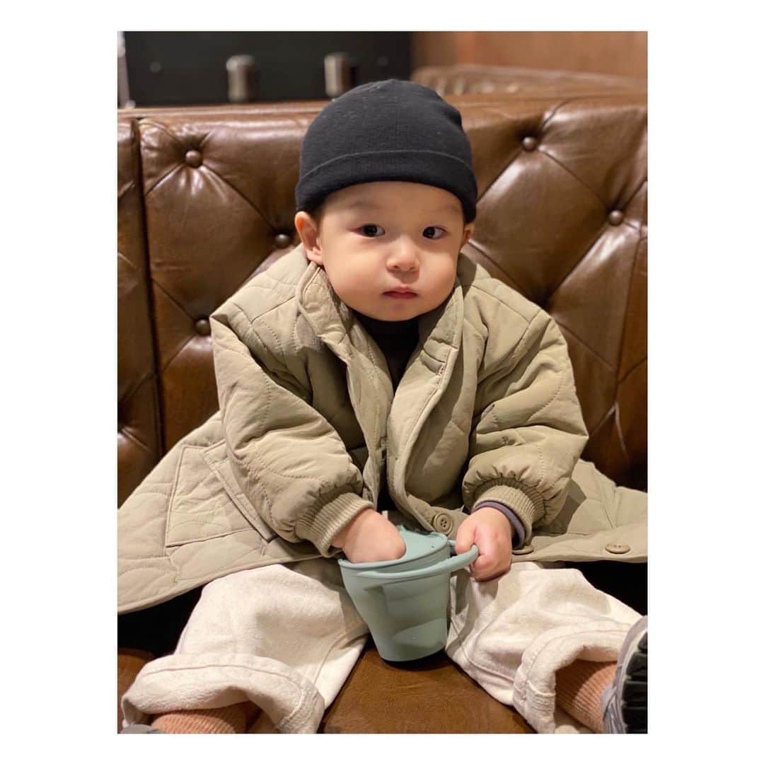 チョン・ユジンのインスタグラム：「My lovely nephew ❤️ #wooyoung 💙」