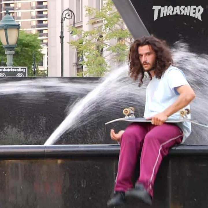 スラッシャーのインスタグラム：「⛲️ @stingwatergroes PAID 2 SK8 video is LIVE on ThrasherMagazine.com 📡」
