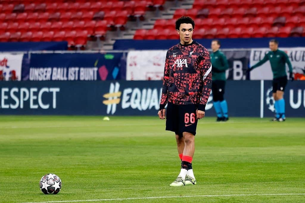 トレント・アレクサンダー＝アーノルドのインスタグラム：「Liverpool FC vs RB Leipzig (16-02-2021) 🔴📷: Laszlo Szirtesi 🔴 @trentarnold66 🔴   Tags ignore: #trentarnold #TAA66 #team66 #trentalexanderarnold #team66 #trentalexander  #milner #hendo #gerrard #diogojota #liverpool #lfc #salah #mane #firmino #robertson #vandijk #keita  #chamberlain #aoc #thiago #matip #gomez  #tsimikas #football  #l4l #f4f #lfl #lovelfc」