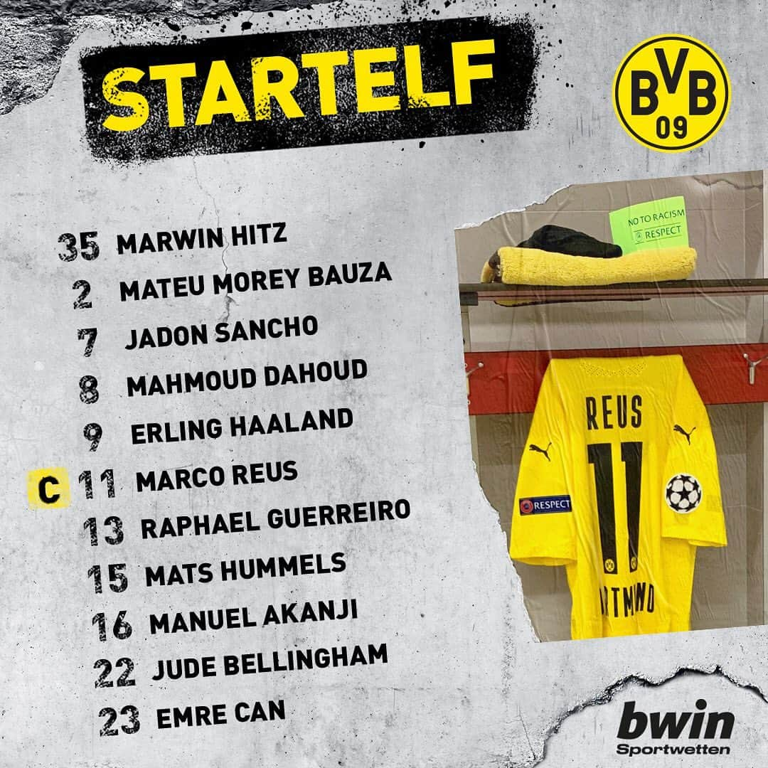 ボルシア・ドルトムントさんのインスタグラム写真 - (ボルシア・ドルトムントInstagram)「👀 Hier ist BORUSSIAs Startelf! 👉🟨  #UCL #SEVBVB」2月18日 3時47分 - bvb09