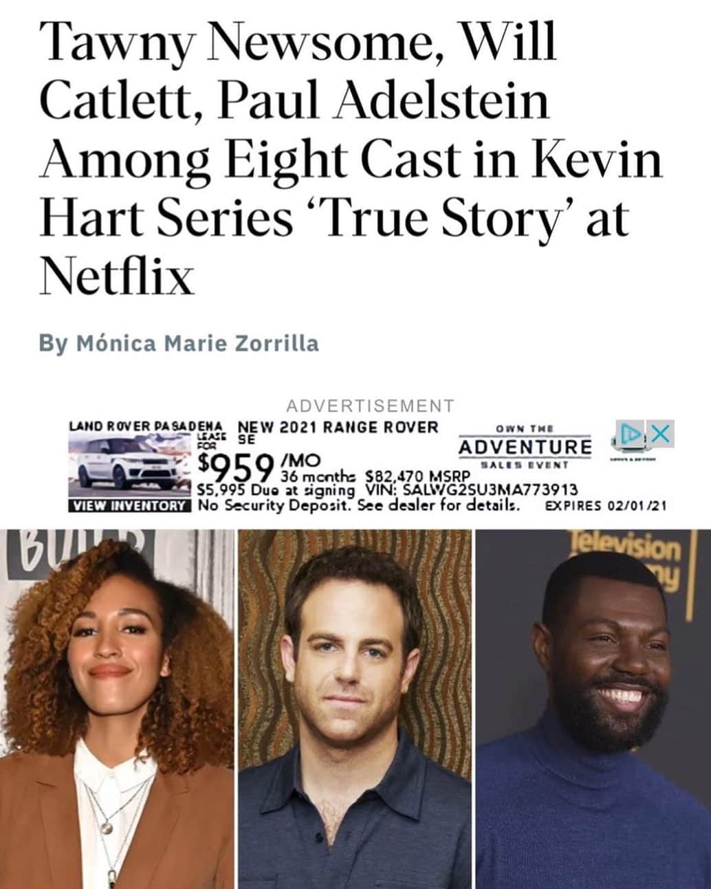 ポール・アデルスタインのインスタグラム：「Yes @willcatlett @kevinhart4real trondynewman @netflix @realwesleysnipes #TrueStory」