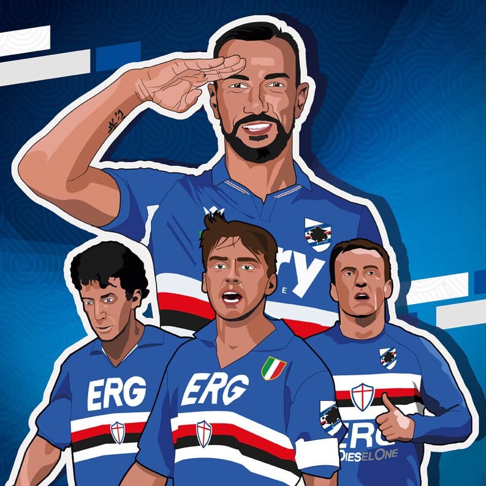 UCサンプドリアのインスタグラム：「⚽️ 𝗔𝗟𝗟-𝗧𝗜𝗠𝗘 𝗧𝗢𝗣 𝗦𝗖𝗢𝗥𝗘𝗥𝗦 ⚽️  1️⃣ @mrmancini10  2️⃣ @lucavialli  3️⃣ @francescoflachi_official  4️⃣ @fabioquagliarella27_official   Who is your favourite❓」
