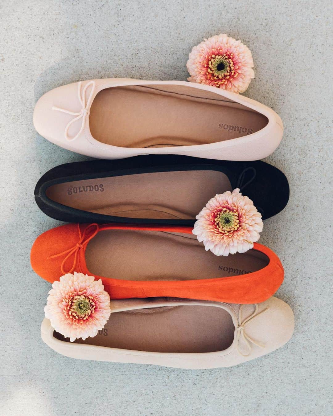 ソルドスのインスタグラム：「✨NEW✨ can you spot the latest color editions to our darby ballet flat family? 🌸⁣⁣⁣ ⁣⁣⁣ check out the sweetest soft pink and cheery poppy red, link in bio!」